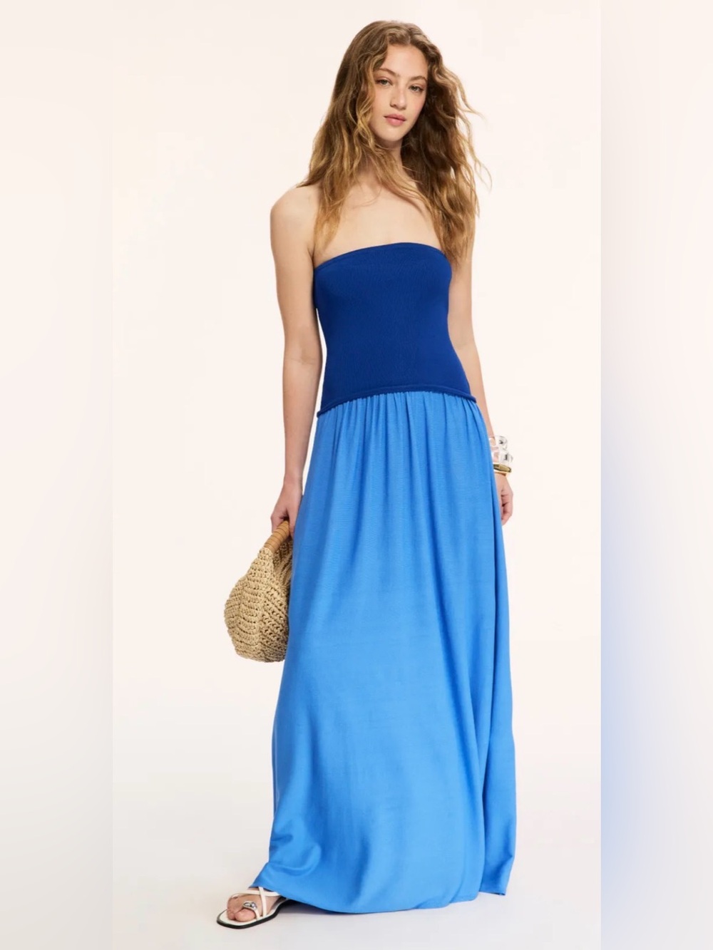 NWT SOLID & STRIPED Strapless Soglio Maxi Dress